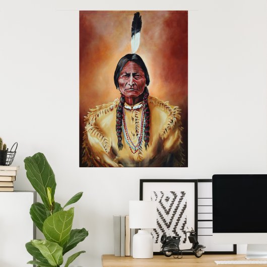 123.座っている牡ウシ ポスター (ホームオフィス)