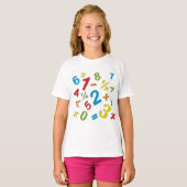 123 数字のカラフルな数学 Tシャツ (正面フル)