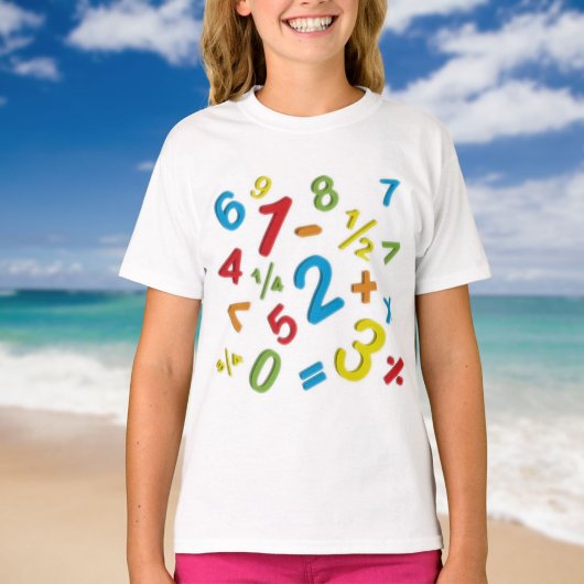 123 数字のカラフルな数学 Tシャツ