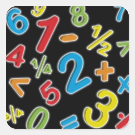 123 数字 算数 スクエアシール (正面)