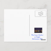 124.夜の内港 ポストカード (裏面)