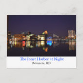 124.夜の内港 ポストカード (正面)