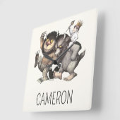 124.野生のモノたちのいる場所 |名前の追加 スクエア壁時計 (傾斜)