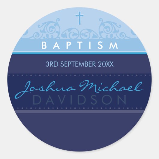 125スジカスタムシールエレガントネイビーブルー ラウンドシール (正面)