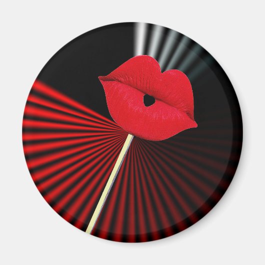 1253黒赤白口キス唇グラフィック背面 マグネット (正面)