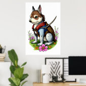 125.イヌの騎士 | AI Art ポスター (ホームオフィス)