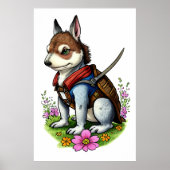 125.イヌの騎士 | AI Art ポスター (正面)