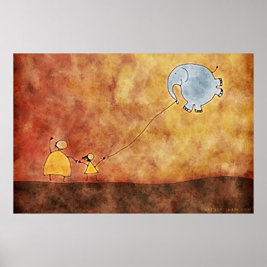 125.二人とゾウ ポスター (正面)