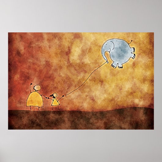 125.二人とゾウ ポスター (正面)