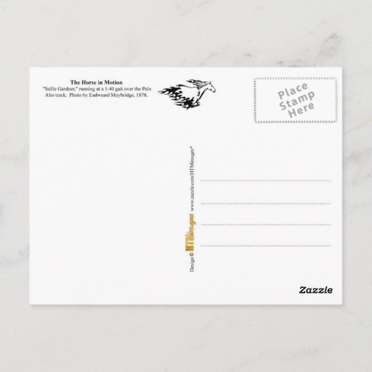 125.動いている馬 ポストカード (裏面)