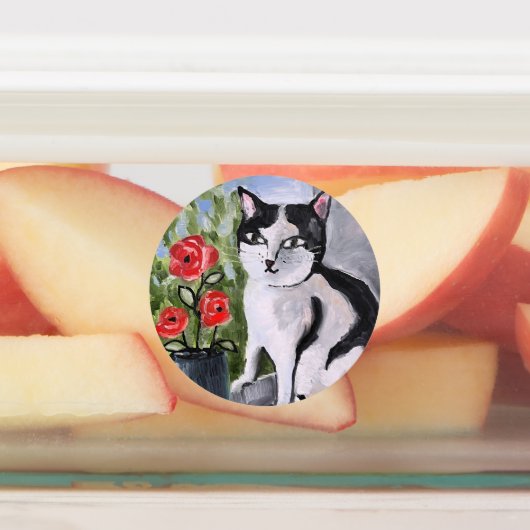 126.ネコとケシ ラベル (貼付)