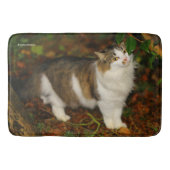 126.ネコと椿 バスマット (正面)