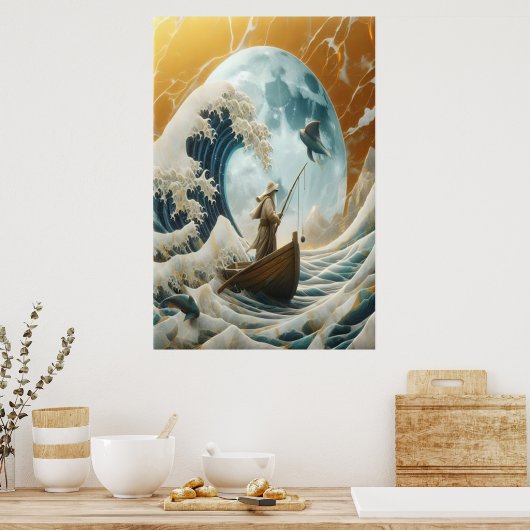 126.老人と巨大な波 ポスター (キッチン)