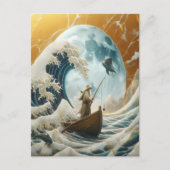 126.老人と巨大な波 ポストカード (正面)