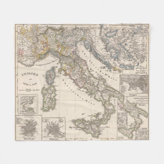 1270年から1450年までイタリア フリースブランケット (正面(横))