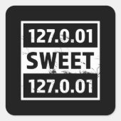 127.0.01コーディングおもしろいギフトのプログラミング スクエアシール (正面)