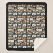 128モダンパーソナライズされたフォトコラージュ シェルパブランケット (正面)