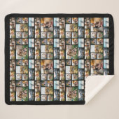 128モダンパーソナライズされたフォトコラージュ シェルパブランケット (正面(横))