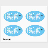 128√e980 – ホワイト書ズオーバルステッカー 楕円形シール (シート)