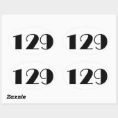 129ハウス番号 楕円形シール (シート)