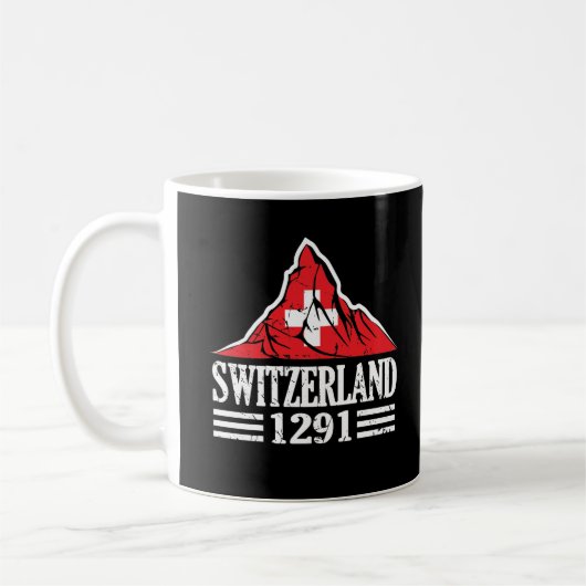 1291年以降のスイス国旗のマテラホーン コーヒーマグカップ (左)