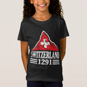 1291年以降のスイス国旗のマテラホーン Tシャツ