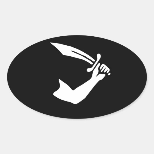 12923 – 海賊 – トマス – テウベクトル海賊ソードマシェ 楕円形シール (正面)