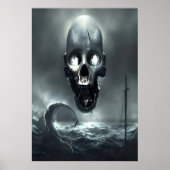 129.スカルと海 | AIアートポスター ポスター (正面)