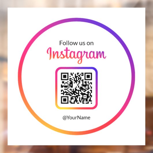 12" インスタグラムでフォローしよう QRコード グラデーション ウィンドウサイン (シート2)