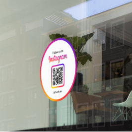 12" インスタグラム フォローしてください QRコード グラデーション ウィンドウサイン