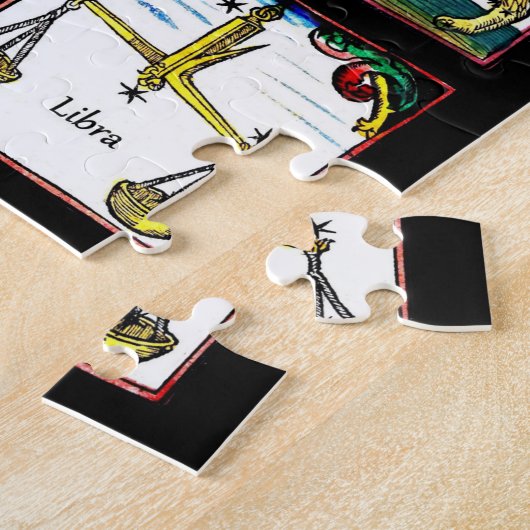 12〔占星術の〕十二宮図シンボルや象徴誕生日星占いシンボルアート ジグソーパズル (側面)