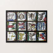 12〔占星術の〕十二宮図シンボルや象徴誕生日星占いシンボルアート ジグソーパズル (横)