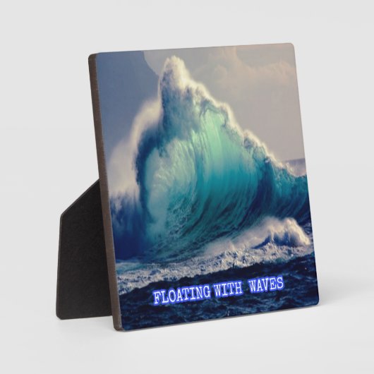 12.青い海波、カスタム海愛好家への贈り物 フォトプラーク (正面)