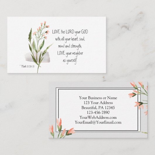 12:30-31あなたの神の主を愛しなさい 名刺 (正面/裏面)
