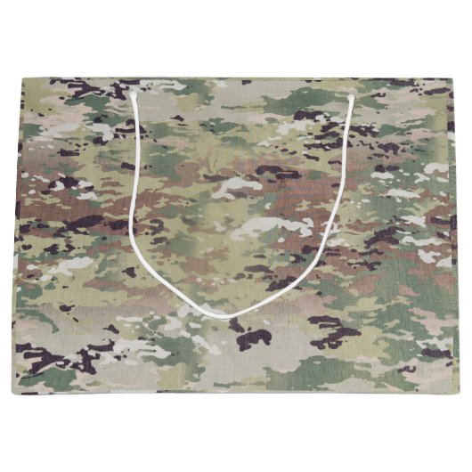 12.5lx4wx9h大きいギフトバッグの軍隊OCPの迷彩柄のユニフォーム ラージペーパーバッグ (正面)