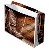 12.5lx4wx9h大抱き枕カウボーイブーツバーンウッド ラージペーパーバッグ (正面アングル)