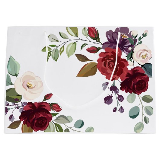 12.5lx4wx9h大抱き枕ホワイトローズ金ゴールドジオメトリ ラージペーパーバッグ (正面)