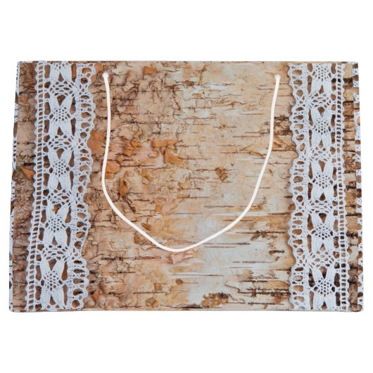 12.5lx4wx9h大抱き枕国の納屋の木レース ラージペーパーバッグ (正面)