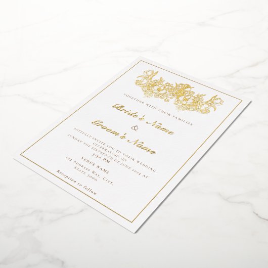 12.7 cm x 17.8 cmフォイル招待状 箔招待状 (回転した状態)