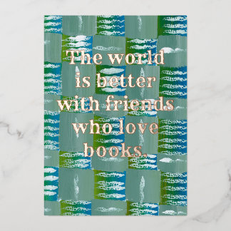 12.7cm x 17.8cmフォイル挨拶カードブック愛好家 箔シーズンカード