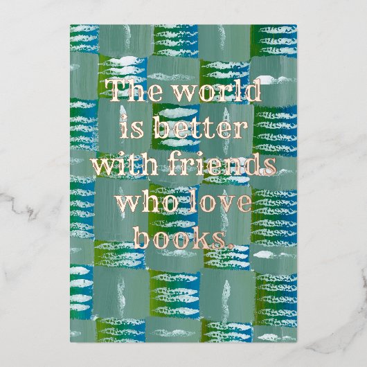 12.7cm x 17.8cmフォイル挨拶カードブック愛好家 箔シーズンカード (正面)