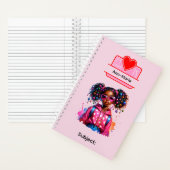12 African American Girl Writing Supplies Students ノートブック (内側)