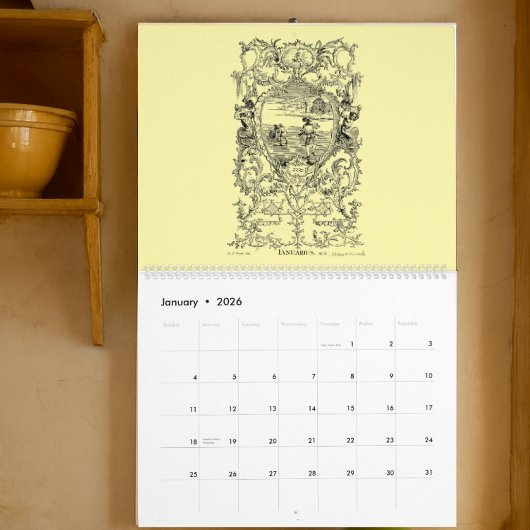 12 Baroque Rococo 18th Century Cartouches カレンダー