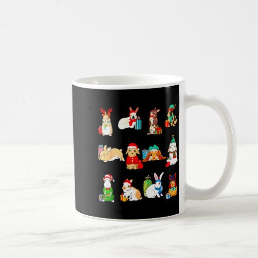 12 Bunny Of Christmas Bunny Rabbit Christmas Xmas  コーヒーマグカップ (右)