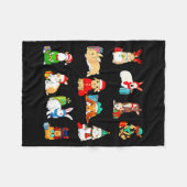 12 Bunny Of Christmas Bunny Rabbit Christmas Xmas  フリースブランケット (正面(横))