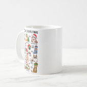 12 Cats Of Christmas Funny Xmas Cat Lover Holiday  コーヒーマグカップ (正面左)
