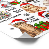12 Cats Of Christmas Funny Xmas Cat Lover Holiday ポスター (角)