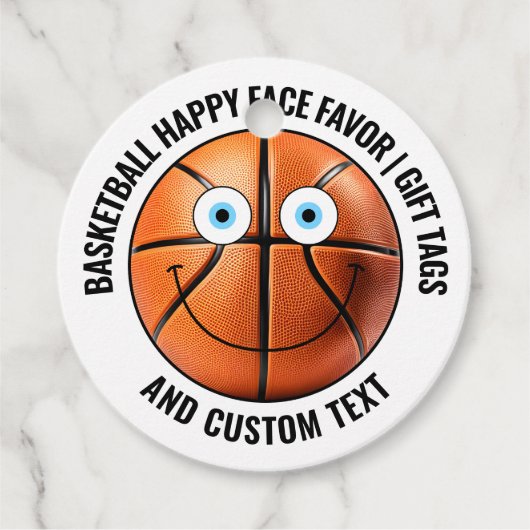 12 Custom Basketball BLUE EYES Happy Face Gift フェイバータグ (正面)