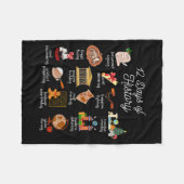 12 Day Of History Teacher Christmas Social Studies フリースブランケット (正面(横))