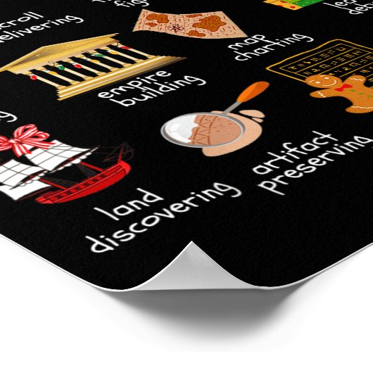 12 Day Of History Teacher Christmas Social Studies ポスター (角)